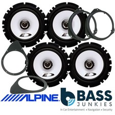 Fiat 500 Abarth 2007-16 ALPINE 880 Watt 2 Way Front Door & Rear Car Speakers Kit