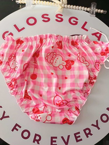 Pink gingham kawaii - kawaii, bear
