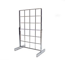 Counter Grid Panel Display 2-Way in Chrome Shop Display No Hooks (E3MINI)