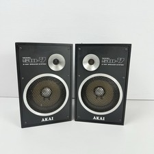 AKAI SW-7 2 Way Speaker System Bookshelf Fully Working 80W Vintage Japan Black