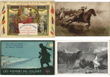 MILITARY ARTIST SIGNED  63 Vintage Postcards Mostly WWI Incl. PROPAGANDA (L3336)