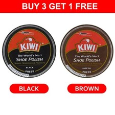 KIWI SHOE POLISH 36g Black & Brown Renews & Protects Shoe Polish Water Resistant