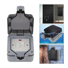 Outdoor Waterproof Plug Sockets 13A Switched Socket Box IP66 Weather Storm Proof