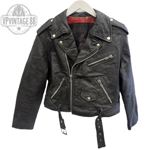Vintage leather black biker - leather,