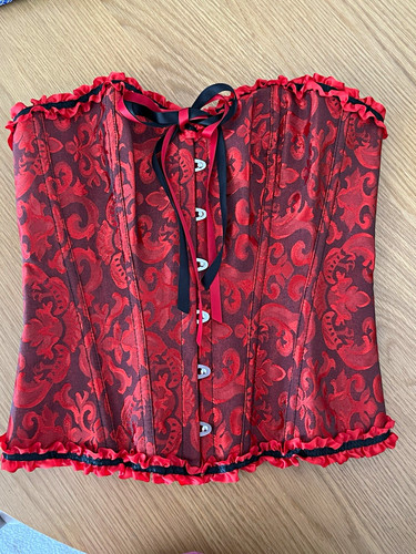 Red black corset - top, medium
