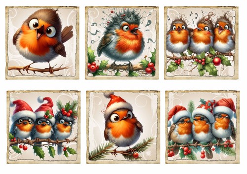 Christmas robin card - robin, toppers