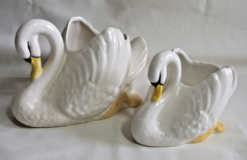 Sylvac swan posy vases flower - sylvac,