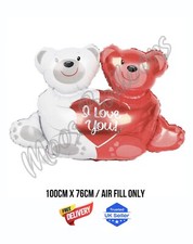 I Love You Bear Foil Balloon Heart Shape Wedding Valentines Helium Balloon