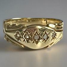 15ct Gold Diamond Ring Band Antique Edwardian 15.625 Hallmarked 1911 UK Size L