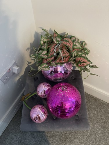 New pink disco ball set - ball,
