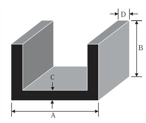 Aluminium channel metric 10mm - aluminium,