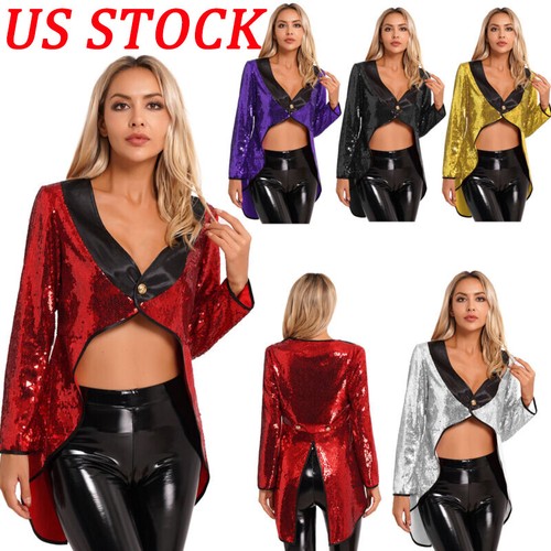Women shiny sequin tailcoat - women,