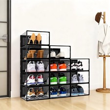 12x Clear Stackable Shoe Boxes
