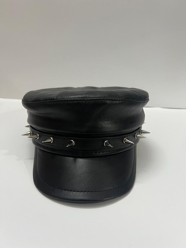 Black leather baker - leather, cap