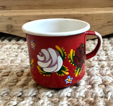 Small Red Enamel Hand Painted