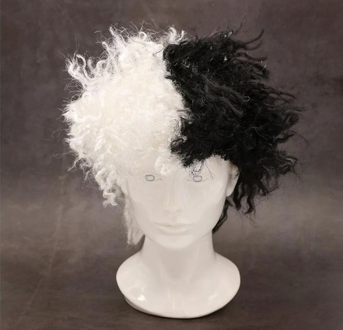 Cruella style wig black - style,