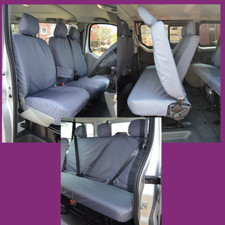 Vauxhall Vivaro Minibus 2001-06 Waterproof 9 Seats (W/Armrest) Grey Seat Covers