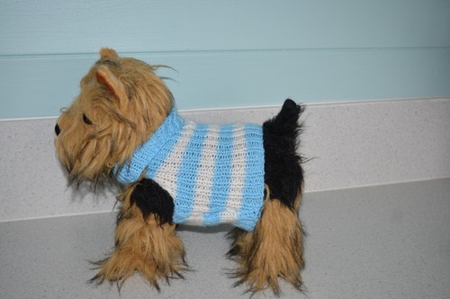 Hand knitted dog - hand,