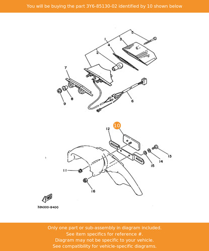 Yamaha rear reflector assy - yamaha,