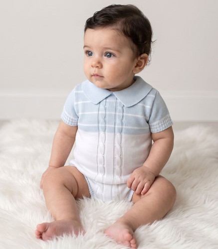 Baby boy romper - suit, knitted