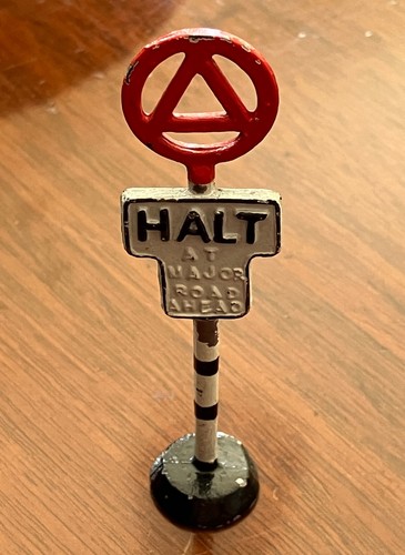 Vintage miniature metal halt - miniature, 'halt