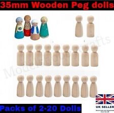 Wooden Peg Dolls Little People Baby Kids Wood Male Female 35MM Model Craft Hobby
