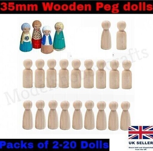 Wooden peg dolls - wooden,