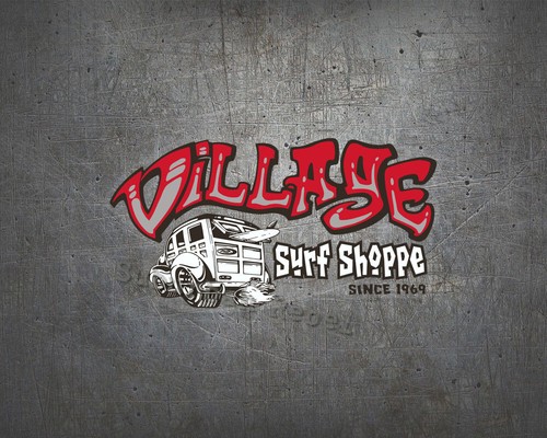Village surf decal sticker - -,