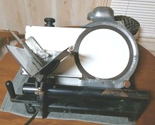 Working! Vintage 40-50s Globe 11" Deli Slicer Cast Iron Enamel Delco 1/4HP Motor