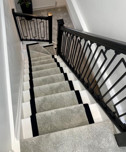 Taped edge carpet stair runner - taped,
