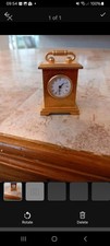 Vintage Miniature novelty clock, roman numerals, batteries required, gold colour