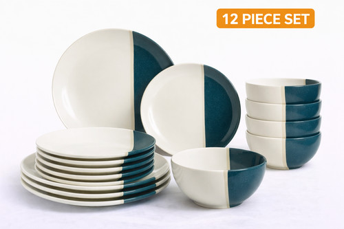 Piece dinner set teal - 12,