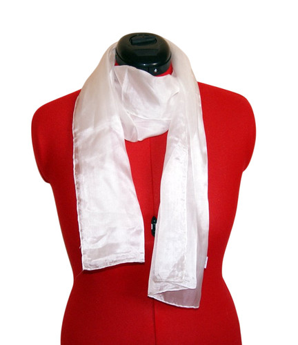 White silk scarf - , for