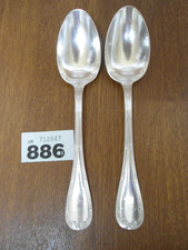 2 x 20.5 cm Christofle RUBANS Serving Spoons - Silver Plated Cutlery