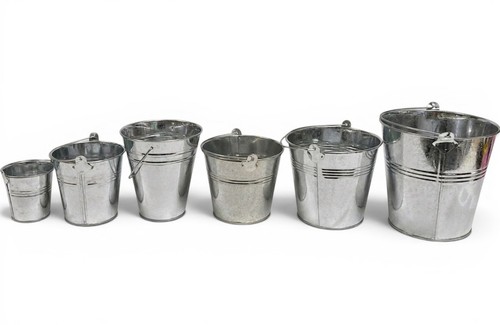Galvanized zinc metal buckets - galvanized,