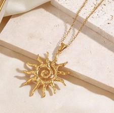 Gold Statement Sun Pendant