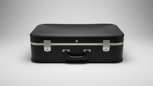 Vintage suitcase black - suitcase, made