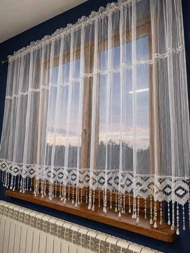 Ready made white string voile - made,