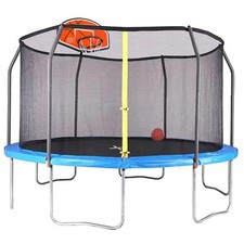 Big Air Universal 14ft Trampoline with Enclosure and Basketball Hoop 
