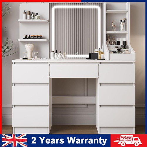 Led white dressing table - led,