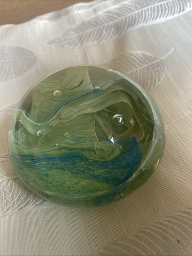 Mdina glass paperweight art - mdina,