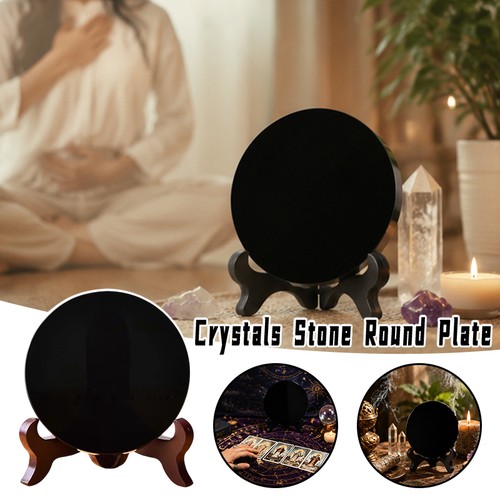 Black obsidian scrying mirror - obsidian,