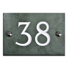 Green Slate House Number, V-Carve Engraved Sign/Plaque, Numbers 1-99