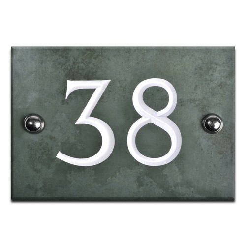 Green slate house number - green,