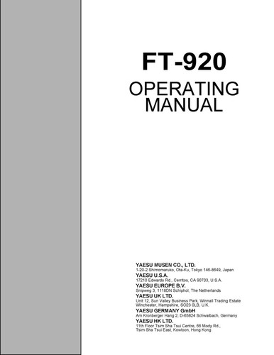 Operating instructions for - operating,