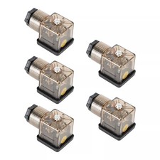 5Pcs Transparent Solenoid Valve Coil 4 Pin Plug Connector Voltage Accessories UK