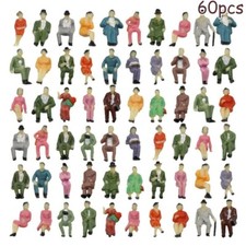 60 Pcs All Seated 1:87 Painted Figures Passenger HO Scale Sitting People New