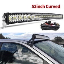 Curved 52" LED Light Bar Roof Mount Spot Flood Tri-Row For Offroad Driving Truck