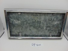 Vintage License Plate Frame Chrome With Mounting Block Rat Hot Rod Pitting
