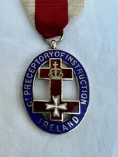 Masonic Knights Templar Irish Preceptory of Instruction Silver & Enamel Jewel